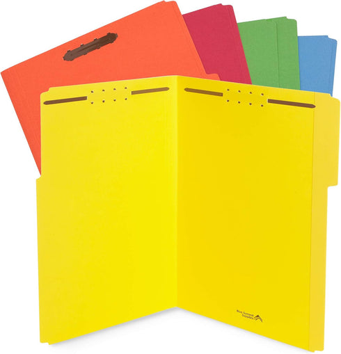Blue Summit Supplies Legal File Folders - Legal Size with Fasteners, 50 Pack, Durable Reinforced Tabs