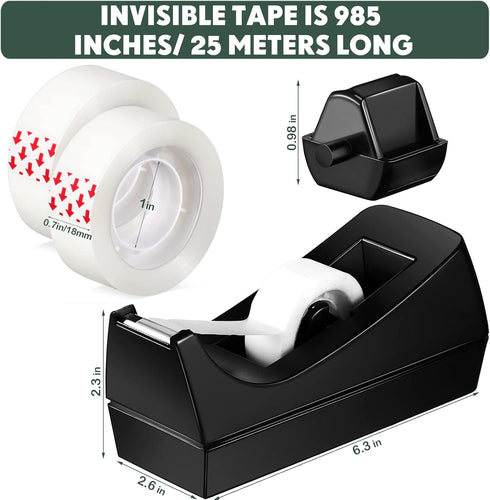 Yahenda 36 Pack Desktop Tape Dispenser with Non Skid Base, Transparent Tape and Replacement Cores for Home School