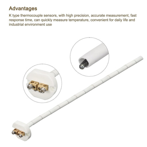 MECCANIXITY 14" K Type Ceramic Kiln Furnace Probe Thermocouple Sensor for Muffle Furnace Oven