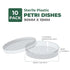 10 Pack Sterile Thick Plastic Petri Dishes with Lid, 90mm Dia x 15mm Deep Clear for Lab Science Experiment