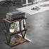 VEDECASA Retro Desktop Printer Stand, 2 Tiers Under Desk Wood Printer Shelf, Rustic Industrial Farmhouse Storage