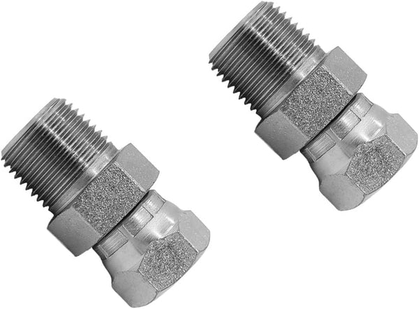 (2-PACK) 1404-06-04 Hydraulic Hose Adapter Fitting 3/8" Male to 1/4" Female Swivel