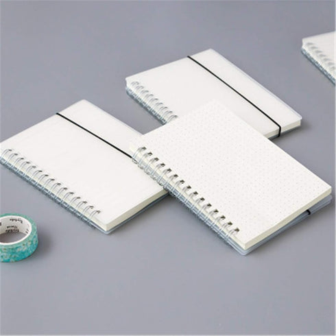 Yansanido 2 Pcs A6 Clear Graph Paper Hardcover Spiral Notebooks, 5.7 Inch x 4.1 Inch, 160 Pages (80 Sheets) Thick Paper