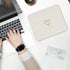 Seorsok Square Aesthetic Cute Heart Mouse Pad, Waterproof Funny Design, Non-Slip Rubber Base, Beige
