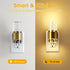 UnbamGlow (2-Pack), Dimmable 3000K 3-Prong Manual Off Slider Night Lights Luxury Gold Aluminum Bubble Acrylic, Warm
