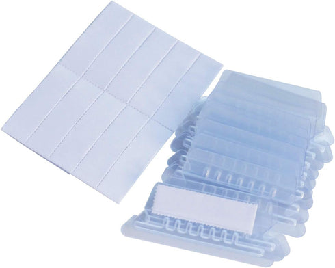 DGQ 100 Packs Clear Hanging File Folder Tabs and Inserts, 2” 1/5 Cut Labels for Quick File Identification