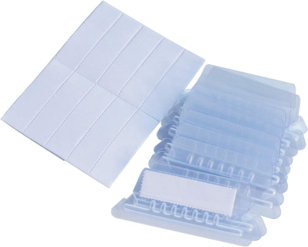 DGQ 100 Packs Clear Hanging File Folder Tabs and Inserts, 2” 1/5 Cut Labels for Quick File Identification