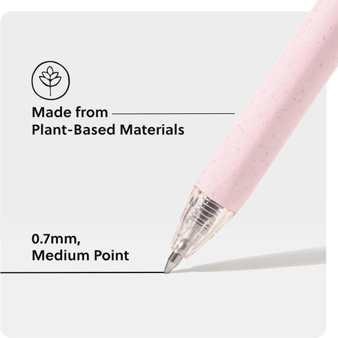 U Brands U-Eco Recycled Gel Click Pens, Set of 12, Pastel Speckle, Medium Point, Black Ink