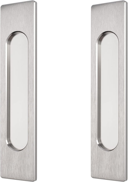 18CM Self-Stick Rectangular Sliding Door Pulls, 2pcs Brushed Steel Aluminum Alloy Flush Pull Handles