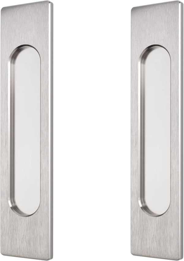 18CM Self-Stick Rectangular Sliding Door Pulls, 2pcs Brushed Steel Aluminum Alloy Flush Pull Handles