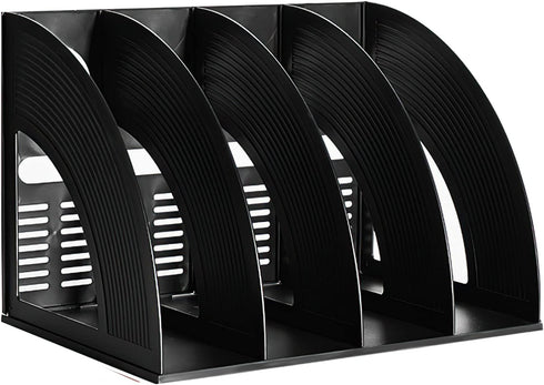 SAYEEC File Holder Storage Folder, 4 Compartment Standing Desktop Organizer for Office School Supplies