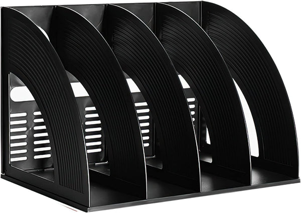 SAYEEC File Holder Storage Folder, 4 Compartment Standing Desktop Organizer for Office School Supplies