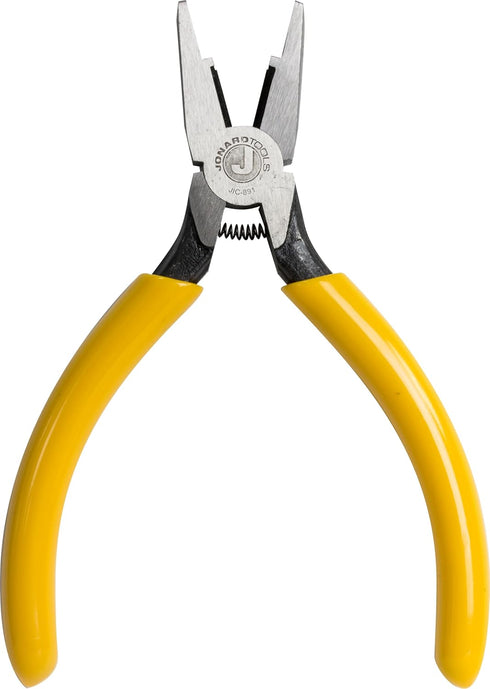 Jonard Tools JIC-891 Yellow Connector Crimping Plier with Side Cutter, 5-13/16" Length