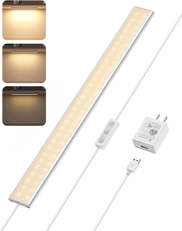 ASOKO Under Cabinet Lights, Upgrade 16inch LED Closet Light with Dimmable 3000K