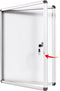 Swansea Enclosed Bulletin Board, Dry Erase Noticeboard, Lockable Display Boards, White with Aluminium Frame, 20x16inch