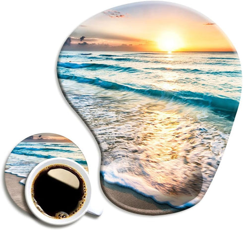 DOOKE Ergonomic Mouse Pad with Wrist Support, Non-Slip PU Base for Home Office Working and Pain Relief