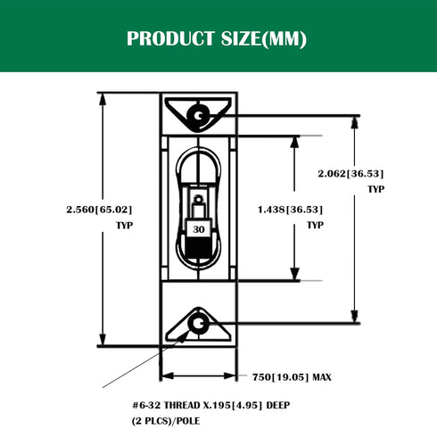 A Series Red 35A Boat Magnetic Circuit Breaker, AC/DC Single Pole, Protects Low Power Devices for Yachts