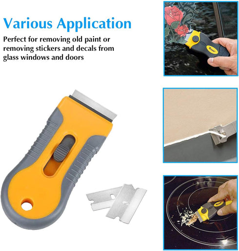 200PCS JIKIOU Single Edge Razor Blades, Industrial Scraper Razor Blades, One Edge Razor Blade, Replacement Box Cutter