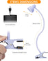 Clip on Lamp USB Reading Light, 3 Color Modes, 10 Brightness Dimmable, Flexible Gooseneck Desk Lamp for Home