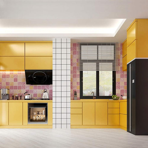 LaCheery Glossy Yellow Contact Paper, 15.8"x80" Waterproof Peel and Stick Wallpaper for Kitchen Cabinets and Furniture