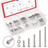 Hilitchi 300-Piece M2 Phillips Pan Head Screws, Bolt Nut Lock Flat Washers Assortment Kit, 304 Stainless Steel