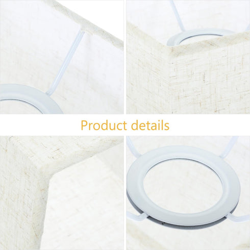 ARTIBETTER Square Linen Lampshade for Table and Floor Lamps Natural Cloth Lamp Cover with Soft Light Diffuser Easy