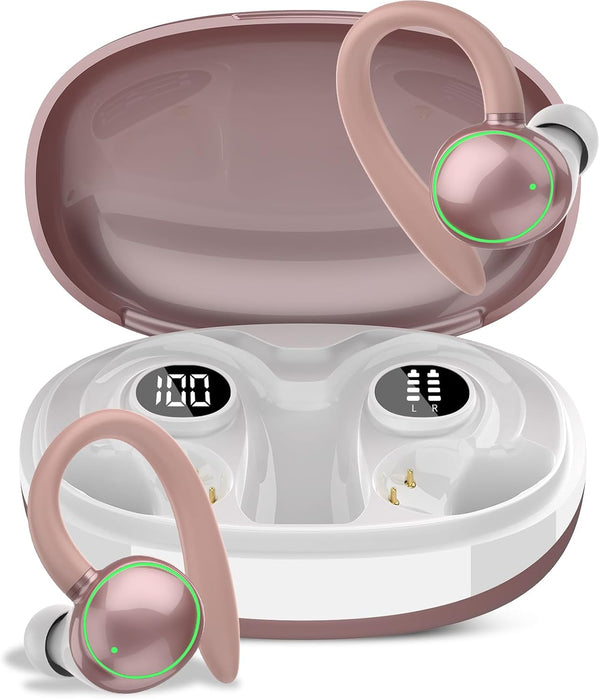 Wireless Earbuds, Bluetooth 5.4 Headphones Sport, Over Ear Buds With ENC Noise