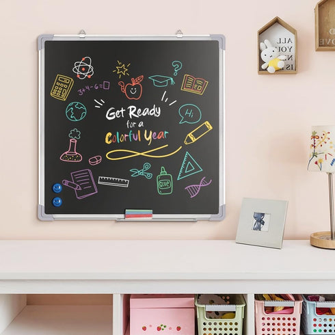 Navy Penguin Set 24 24 1 14 (7 4 Chalkboard - x in Black Board with Magnetic Chalk Eraser, Chalk Sticks Colors)