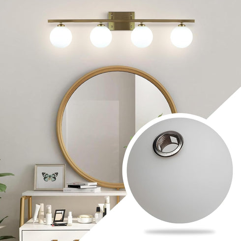4.7 KCO Lighting Frosted White Glass Globe Shade Replacement Frosted White Glass Lampshade Cover for Light Fixtures