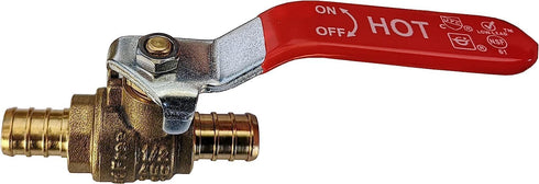 4 Pieces 1/2" Pex Ball Valve Hot & Cold, 24-2-1&2=4X (4 Packs)