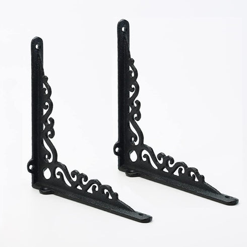 90 2PC 18.5CM/7.3Inch Sungmor Cast Iron Heavy Duty Shelf Brackets - Rustproof Sturdy Right Angle Wall Hanging Supoort