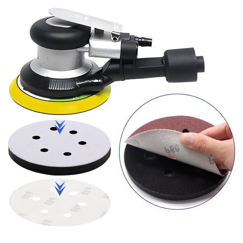 5 Pack 6 Inch 6 Interface Pads, Holes Hook and Loop Soft Density Sponge Cushion Buffer Backing Pad, Foam Sanding