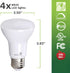 Bioluz LED 4 Pack BR20 LED Bulb 5000K Daylight 6W = 50 Watt Replacement 90 CRI 540 Lumen Indoor/Outdoor UL Listed CEC Title 20 Compliant (Pack of 4) by Bioluz LED