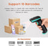 Tera 2-in-1 (2.4Ghz 2.0 328 1D Barcode Scanner Wireless Versatile Wireless+USB Wired) with Battery Level Indicator Feet
