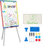 Magnetic Easel for Kids, Height Adjustable Dry-Erase Board and Whiteboard, Perfect for Art Activities, 24-39" Flipchart