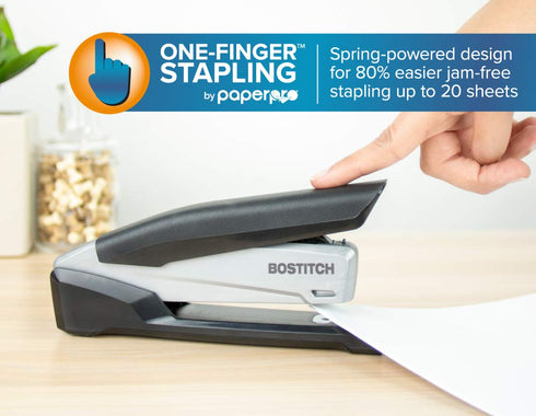Bostitch Office Executive 3 in 1 Stapler, Includes 21 Staples, Integrated Staple Remover, Black/Gray (INP2)
