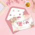 SolarGlory 50 Pack Set Pink Baby Shower Thank You Cards with Envelopes & Stickers for Girl, Floral Design Girl Thank