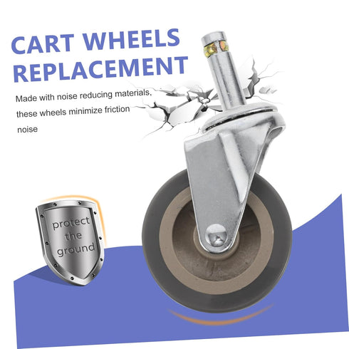 2pcs Totority Rolling Cart Wheels Suitcase Wheel Spare Parts Quiet Caster for Shopping Cart