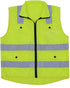 Zip Front Reflective Vest – High Visibility Safety Clothing with Multi Function Pockets and Zipper Closure