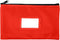 Money Bank Deposit Bag with Zipper, 11x6 inch, Red, Durable Leatherette Wallet Pouch with Framed ID Window