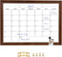 TORASO Dry Erase Monthly Calendar Board, Magnetic Whiteboard for Wall, Solid Wood Walnut Brown Frame, 10.5"x 14.5"