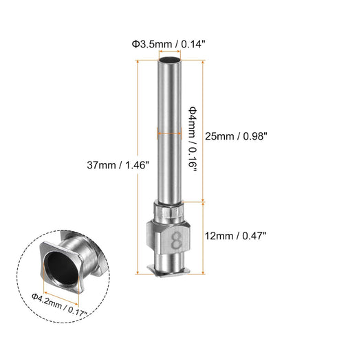 12pcs 8Gauge Stainless Steel Dispensing Needles, 1" All Metal Glue Needle Tube Blunt Tips Luer Lock for Thick Liquids, Ink, Glue, Lab Use