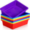 Hoteam 10 Pcs Flat Storage Tray Organizer, Letter Size Plastic Bins for Classroom Art Activity
