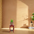 100% Garneck Wood Plant Stand Unique Design Small Decorative Pedestal Base for Indoor Plants Natural Wood for Home
