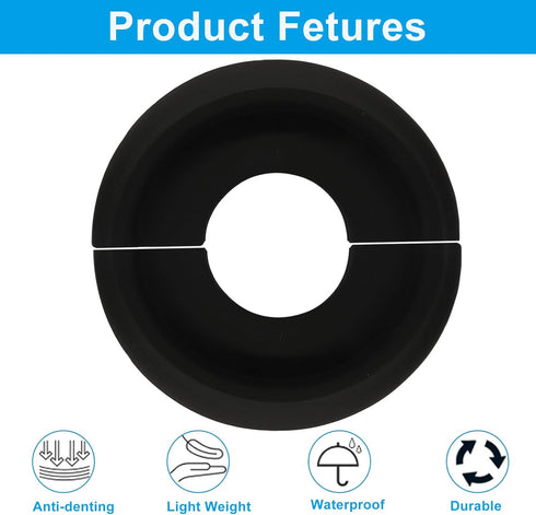 Zorfeter 10"OD 4"ID, Split Molded Ceiling Medallion x Black Ceiling Fan Cover Plate Light Fixtures Trim