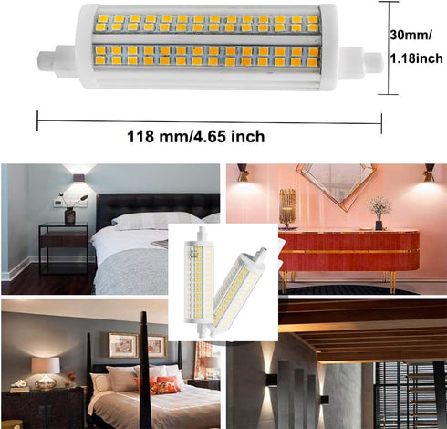 R7s 2 Pack 118mm LED Bulb 20W, J Type Double Ended Flood Light, 200W Halogen Replacement, 120V 2500 Lumen