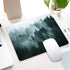 Misty Forest Mouse Pad, Nature Pine Trees Scenic Foggy Mountain Cool Woodsy Landscape, Customized Non-Slip Rubber Base