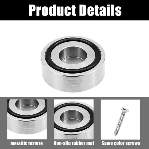 Cluksik 4 Screws,0.39" W*1.18" (30 10mm) Pcs Cutting Board Metal Feet with H Board Feet Legs with Silicone Rubber