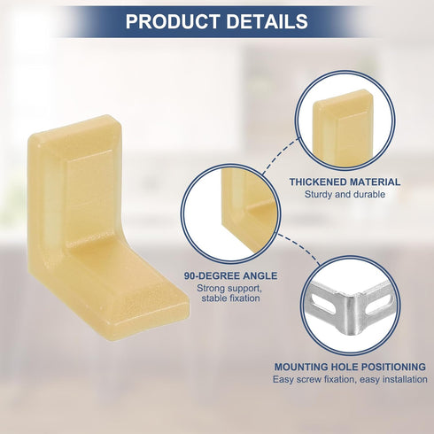 20 PATIKIL Metal Corner Braces, Pcs L-Shape Shelf Support Corner Brace Right Angle Brackets with Cover for Drawer