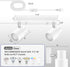 2-Light 2 Kitchen/Bedroom,Bulb Plug in Track Lighting Fixtures Ceiling, White Track Light LED, Track Lights with Cord